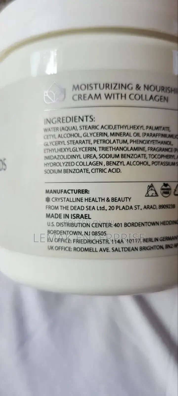 Moisturizing Collagen Facial Cream From Isreal