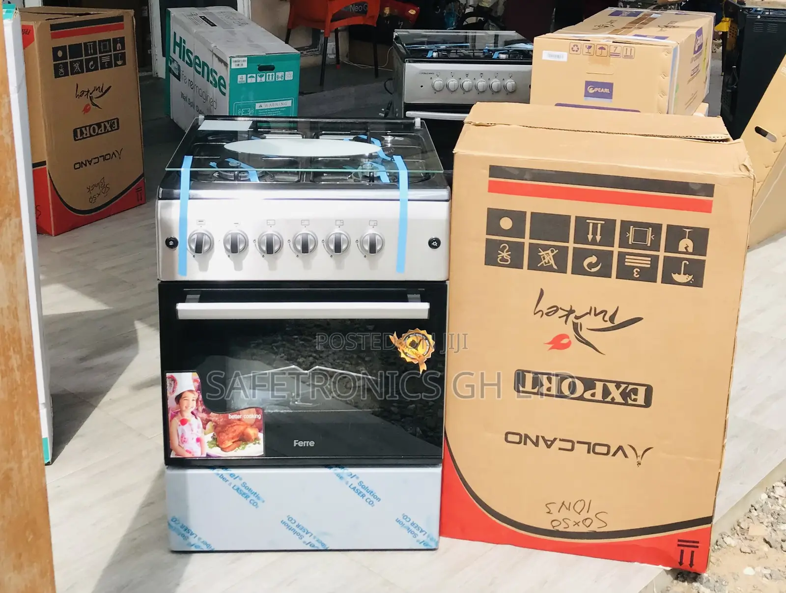 Available 4 Gas 60by60 Oven With Grill Ferre Gray 