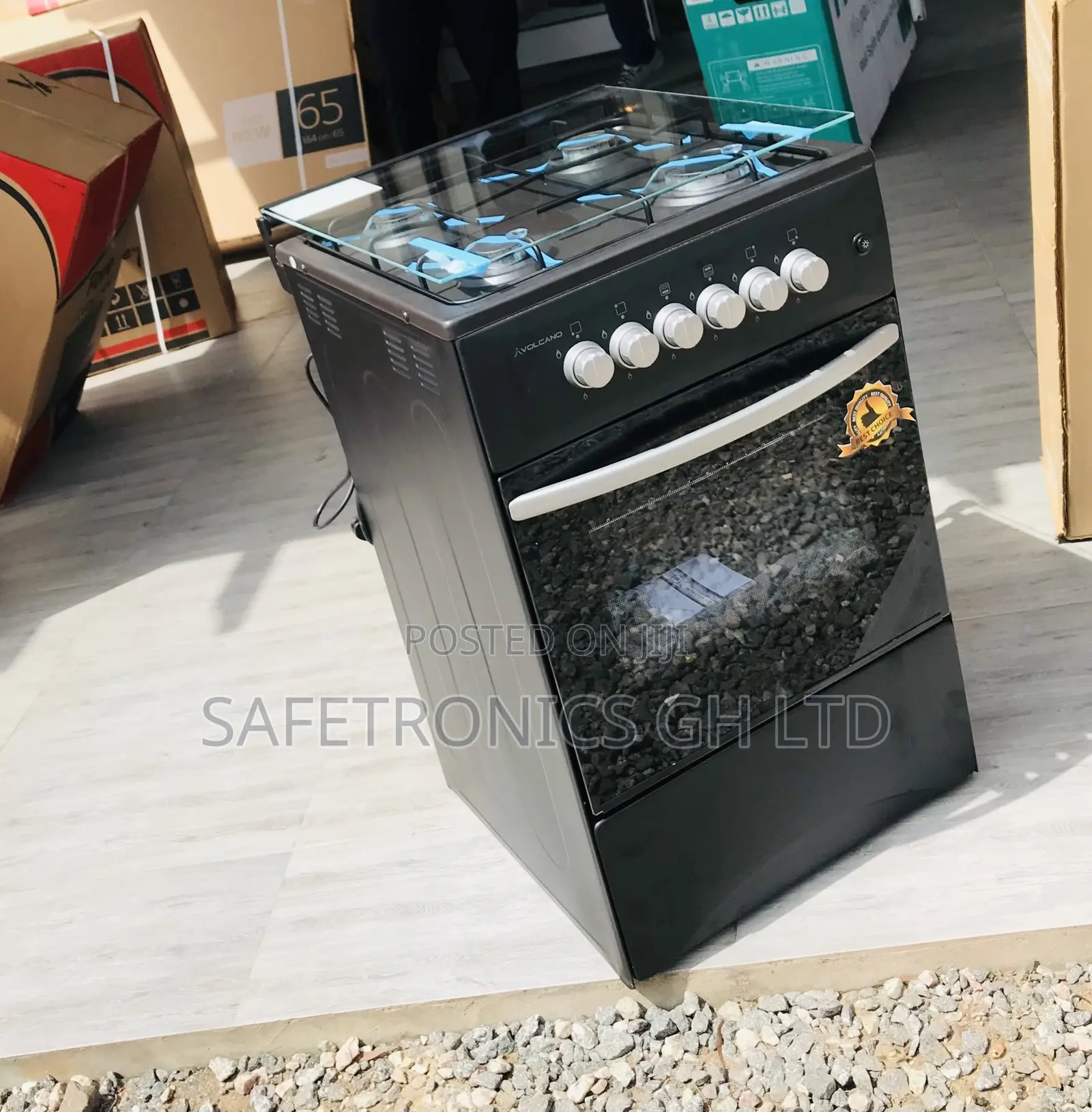 Volcano Oven With Grill 50by50 4 Gas Cooker Black 