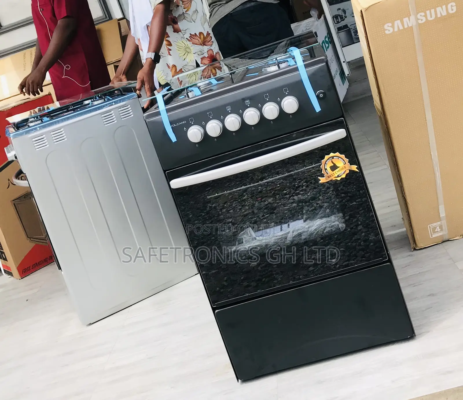 Oven With Grill Volcano 50by50 Black 4 Gas Cooker Essential