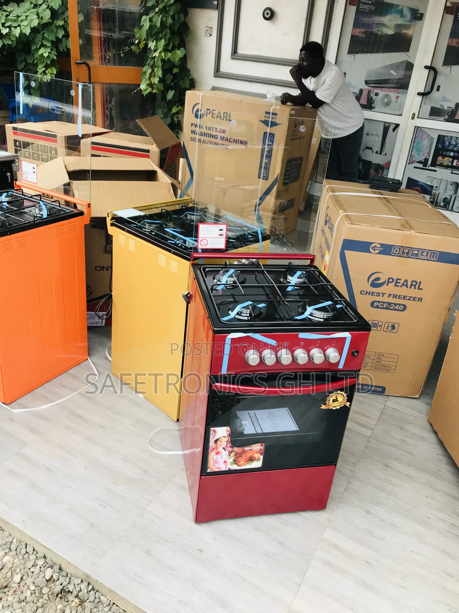 Purchase 4 Gas Oven With Grill Volcano 50by50 Cooker Red