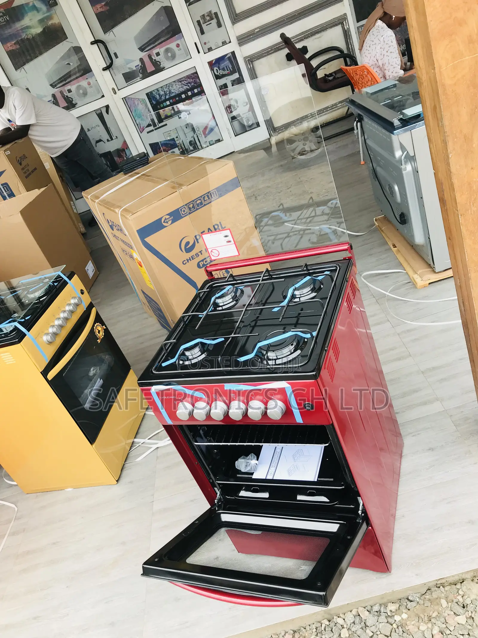 Durable 50by50 Oven With Grill Volcano Red 4 Gas Cooker