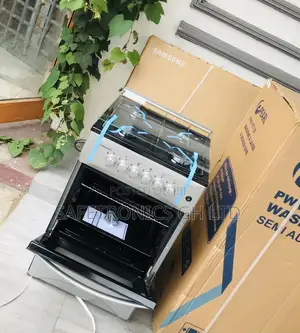 Gray 4 Burner 50/50 Volcano Oven With Grill Glass Lid Gas 