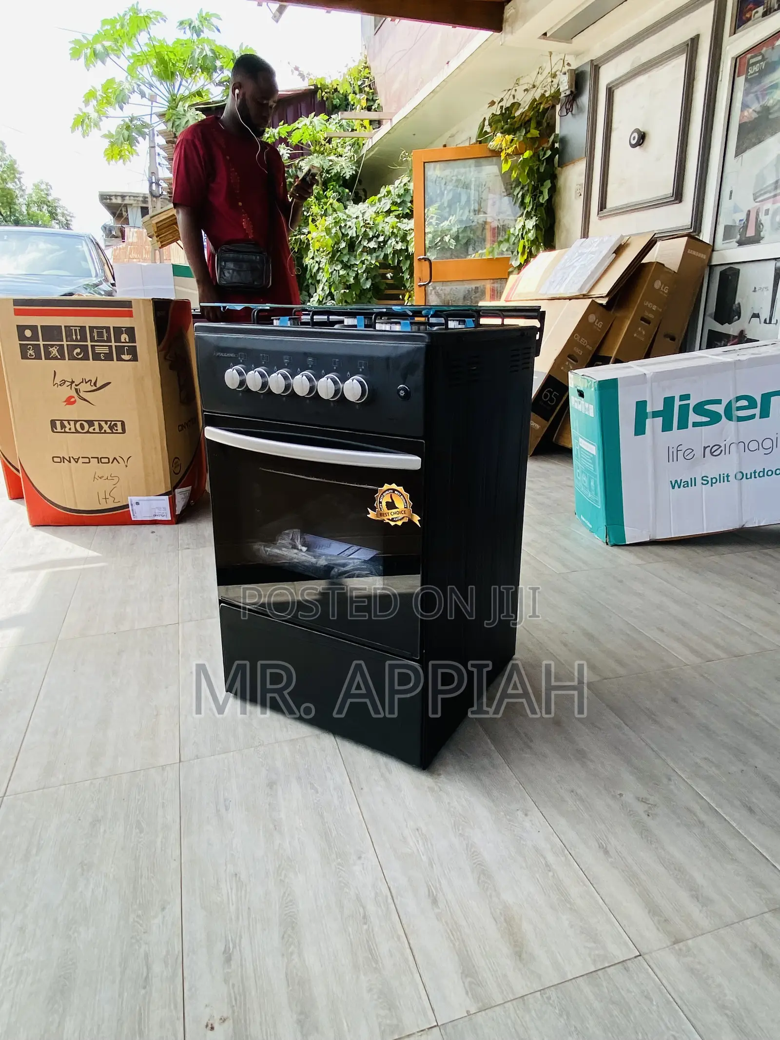 Oven and Grill Volcano 50x50 4 Gas Cooker(Black).