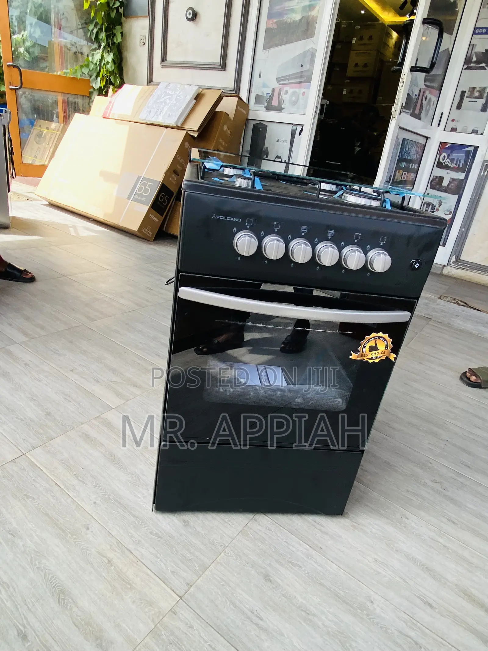Classic Volcano 50x50 Oven and Grill 4 Gas Cooker(Black).