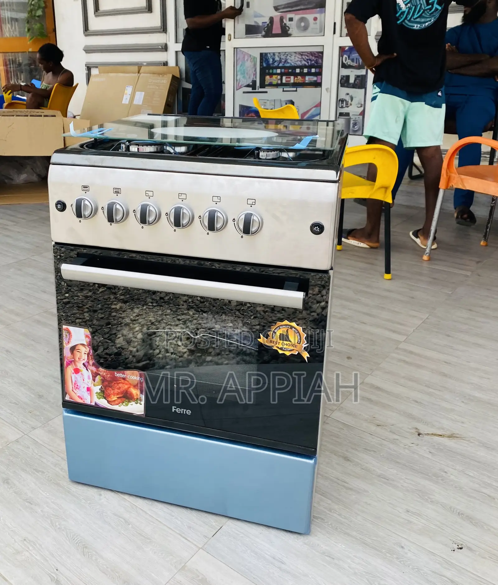 Affordable Ferre 60x60 4 Gas Burner With Oven Grill,Gray