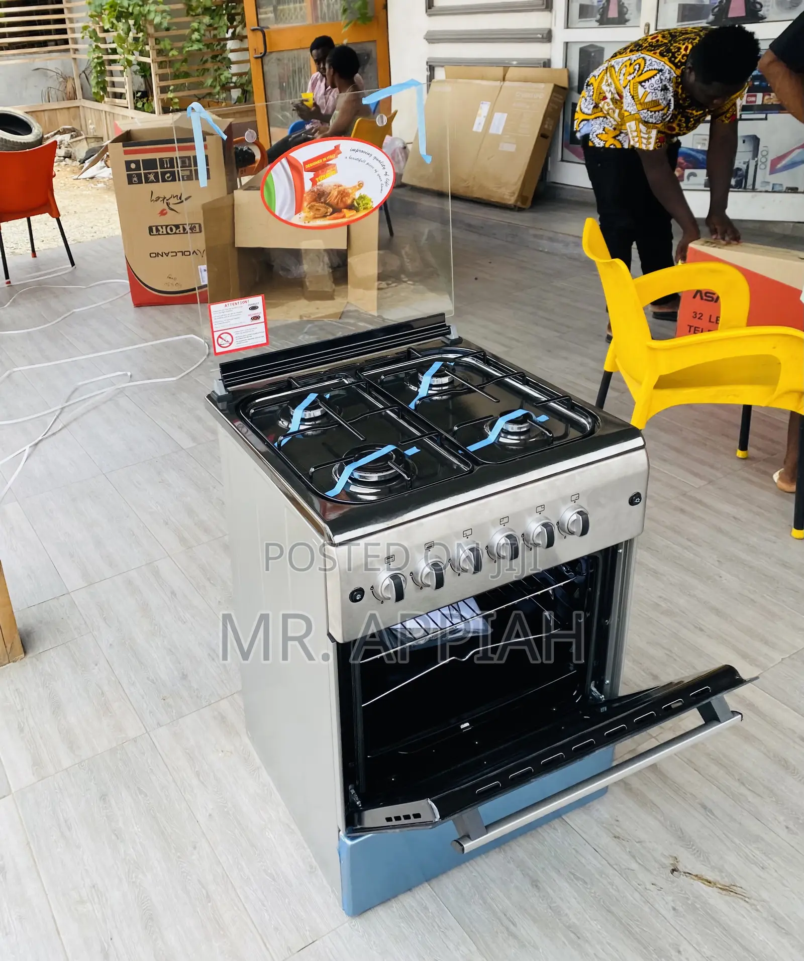 Sealed in Box Ferre 60x60 Gas Oven 4 Burner(Gray).