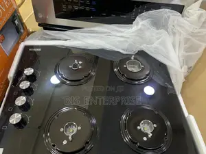 Glass Surface 4 Burner Gas Cooker Built In Black