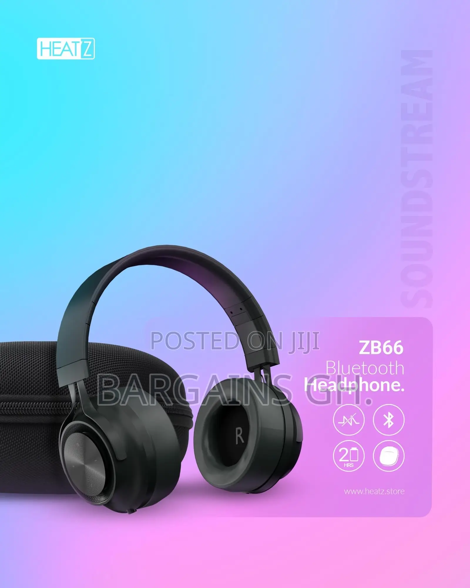 Heatz Soundstream ZB66 ANC Headphone With Protective Bag