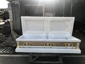 Excellent Classic Gold Off White Casket .With Metal Bar