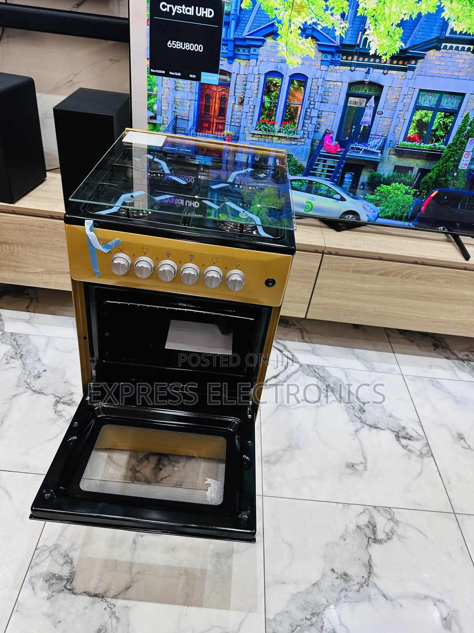 50/50 4burner Stove Oven Gold Color Cooker Volcano