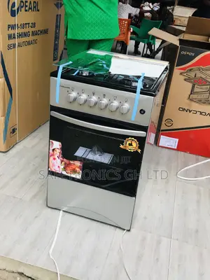 Adjustable Volcano Oven With Grill 4 Burner Gas 50by50 Gray