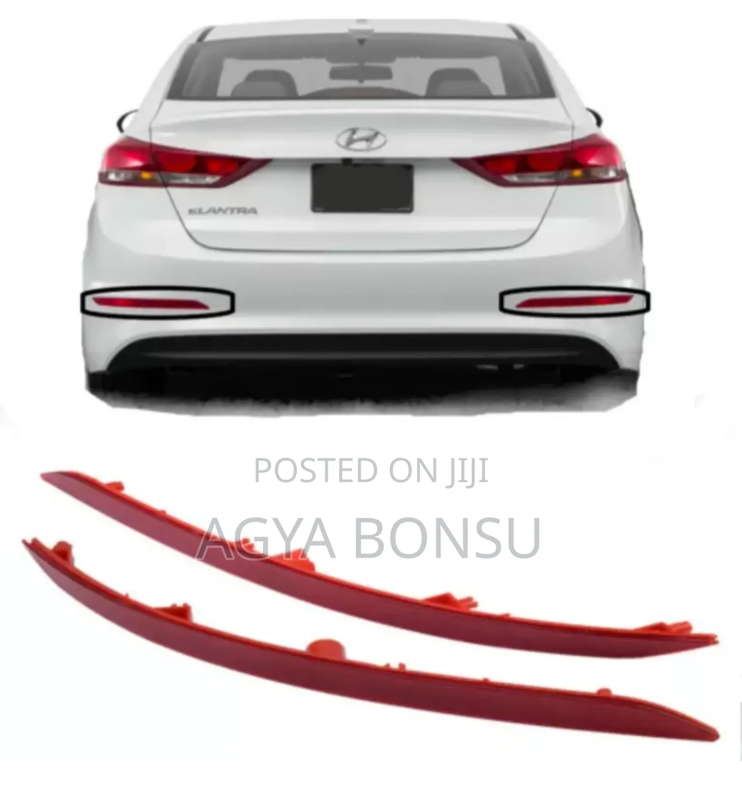 2017 2018 Hyundai Elantra Bumper Reflector Pair