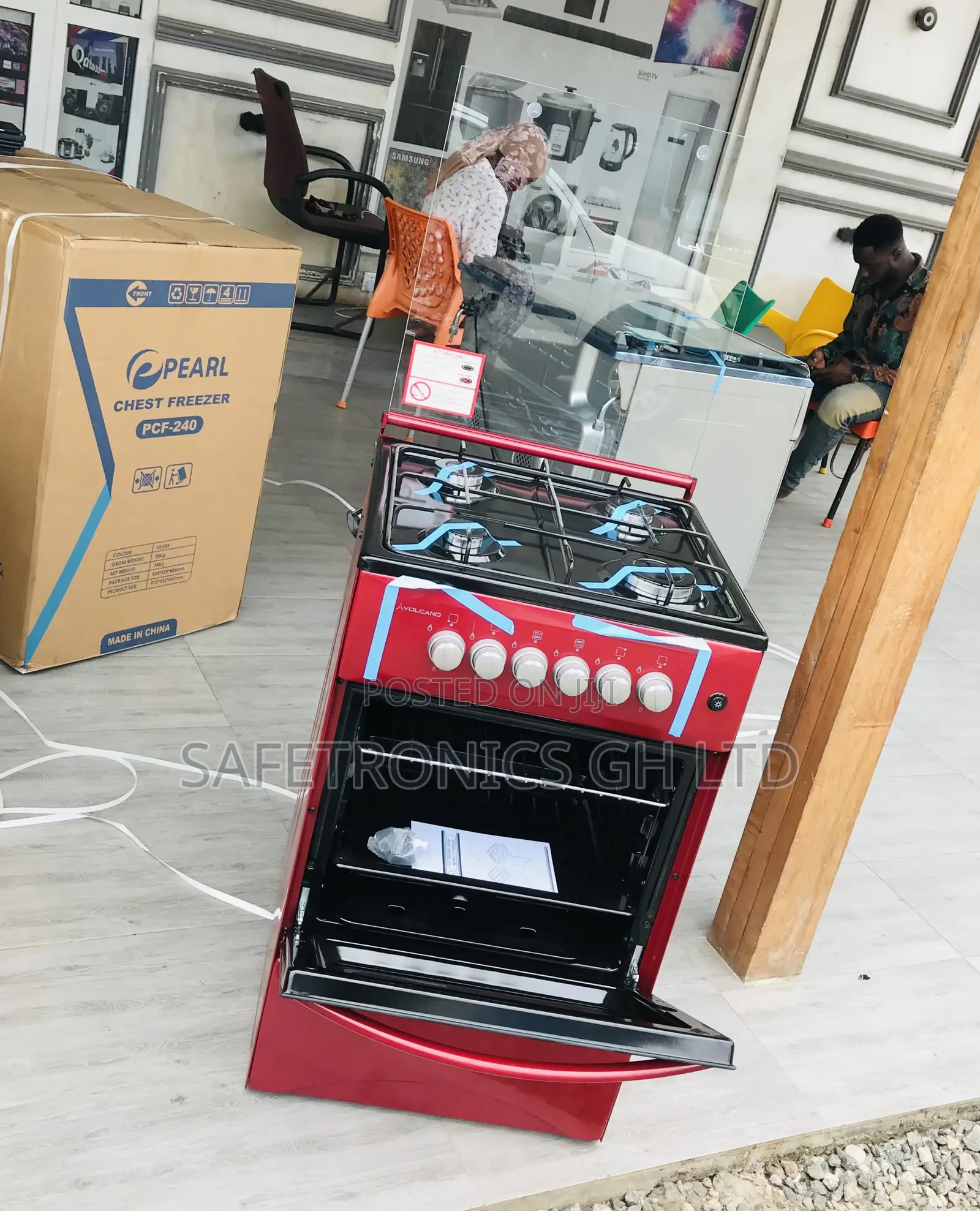 Durable Red 50by50 Oven With Grill Volcano Burner 