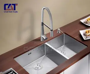 Double Silver Sink + Accessories. 7843