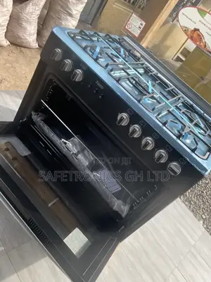 Black Ferre 5 Gas Cooker Oven With Grill 60by90 Glass Lid 