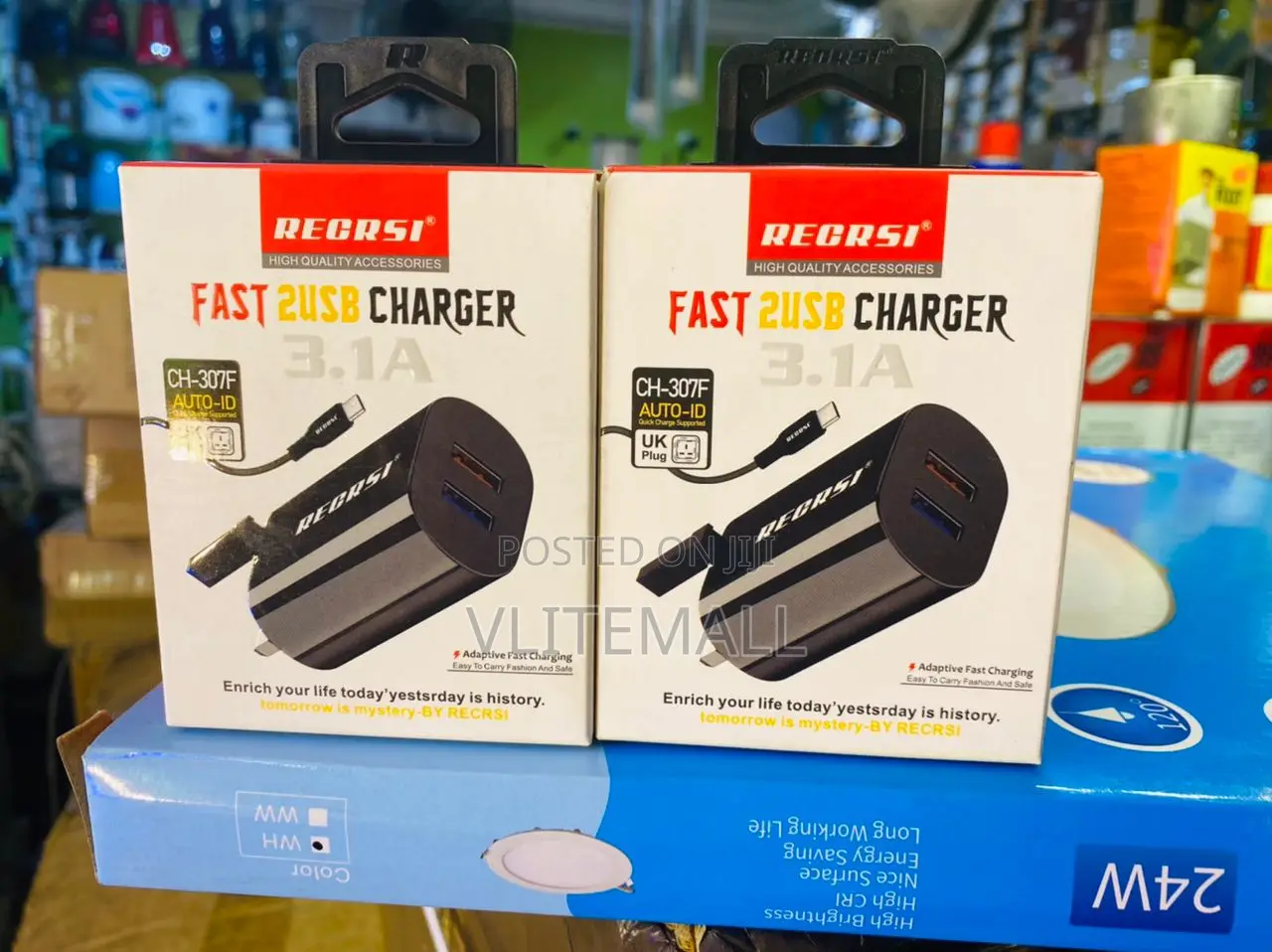 Recrsi Fast 2 USB Port Charger(Ch-307f)
