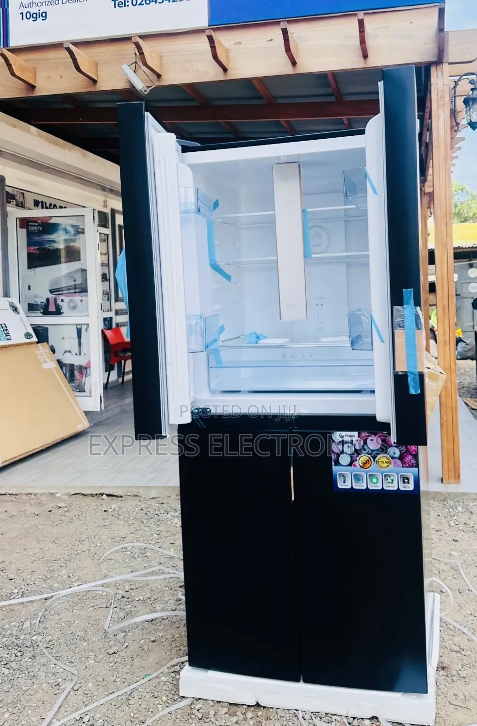 Zealous Sleek PF-550BSS Black Fridge Pearl Side By Side