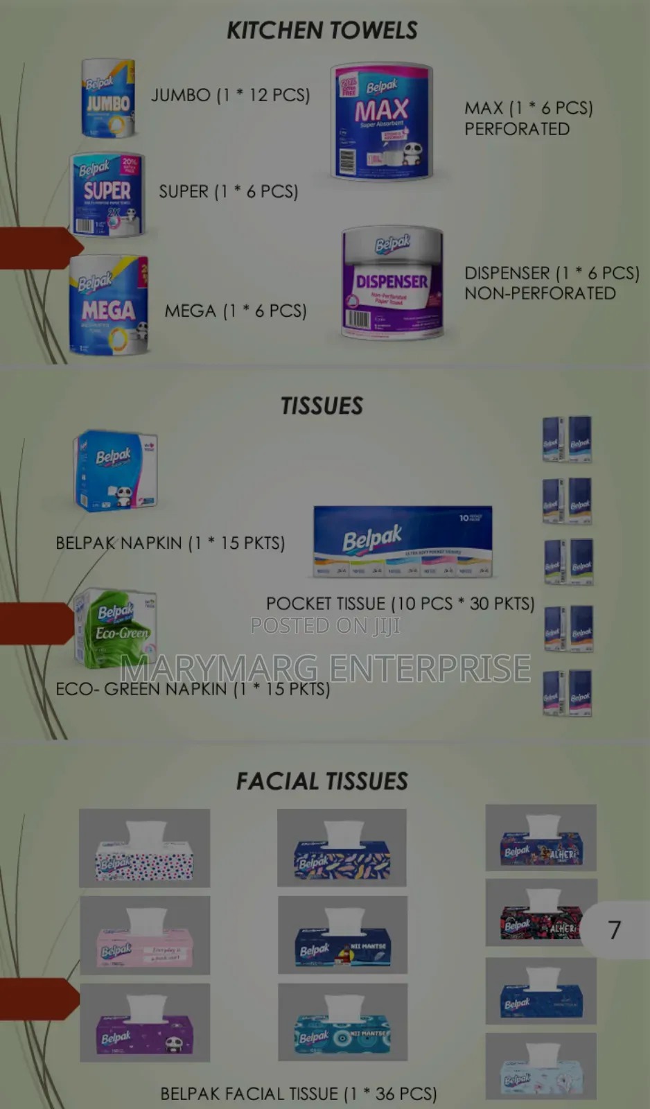 Belpak Toilet Rolls/Tissues/Kitchen Napkins/Disposables