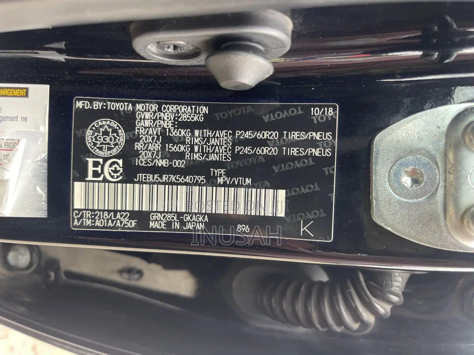 Toyota 4-Runner Limited 4x4 2019 Black