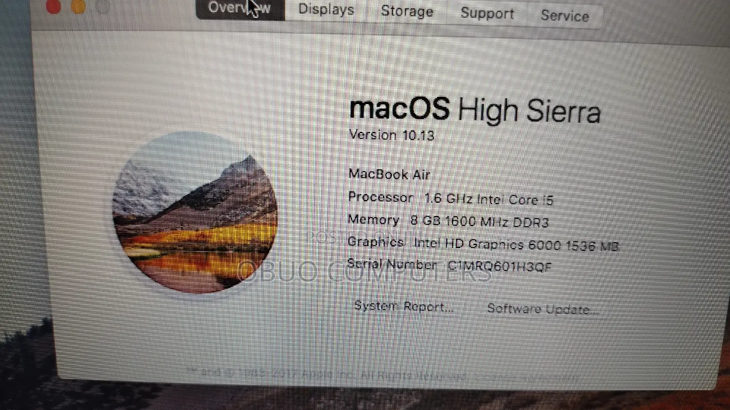 Laptop Apple MacBook Air 8GB Intel Core I5 SSD 128GB