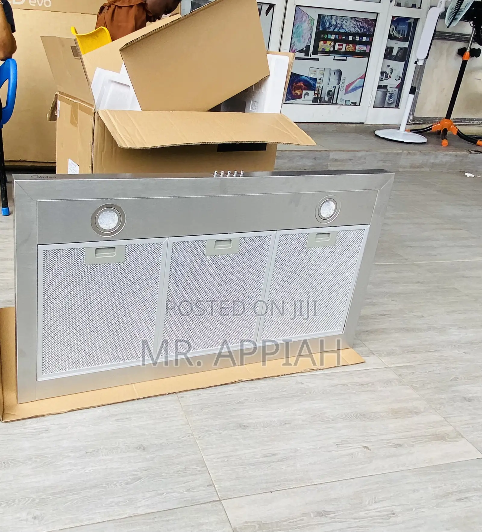 Authentic Midea 90M21 90cm Electric Rangehood(Gray).