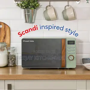 Russell Hobbs Matte Green Digital Microwave With Wood Effect