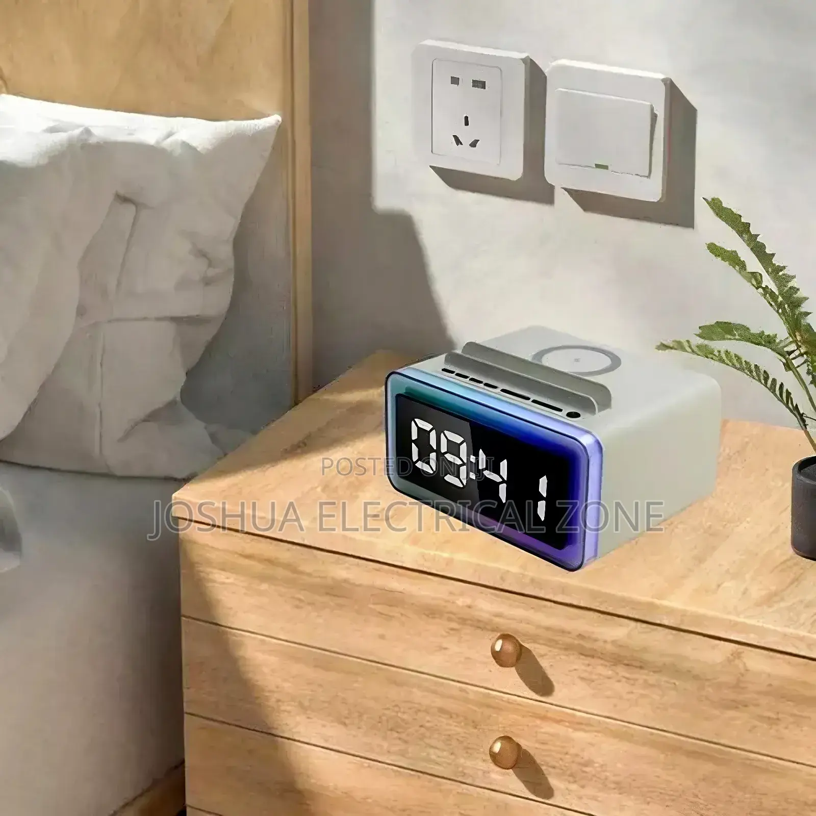 4 in-1bedside Companion With Wireless,Speaker,Light, Alarm