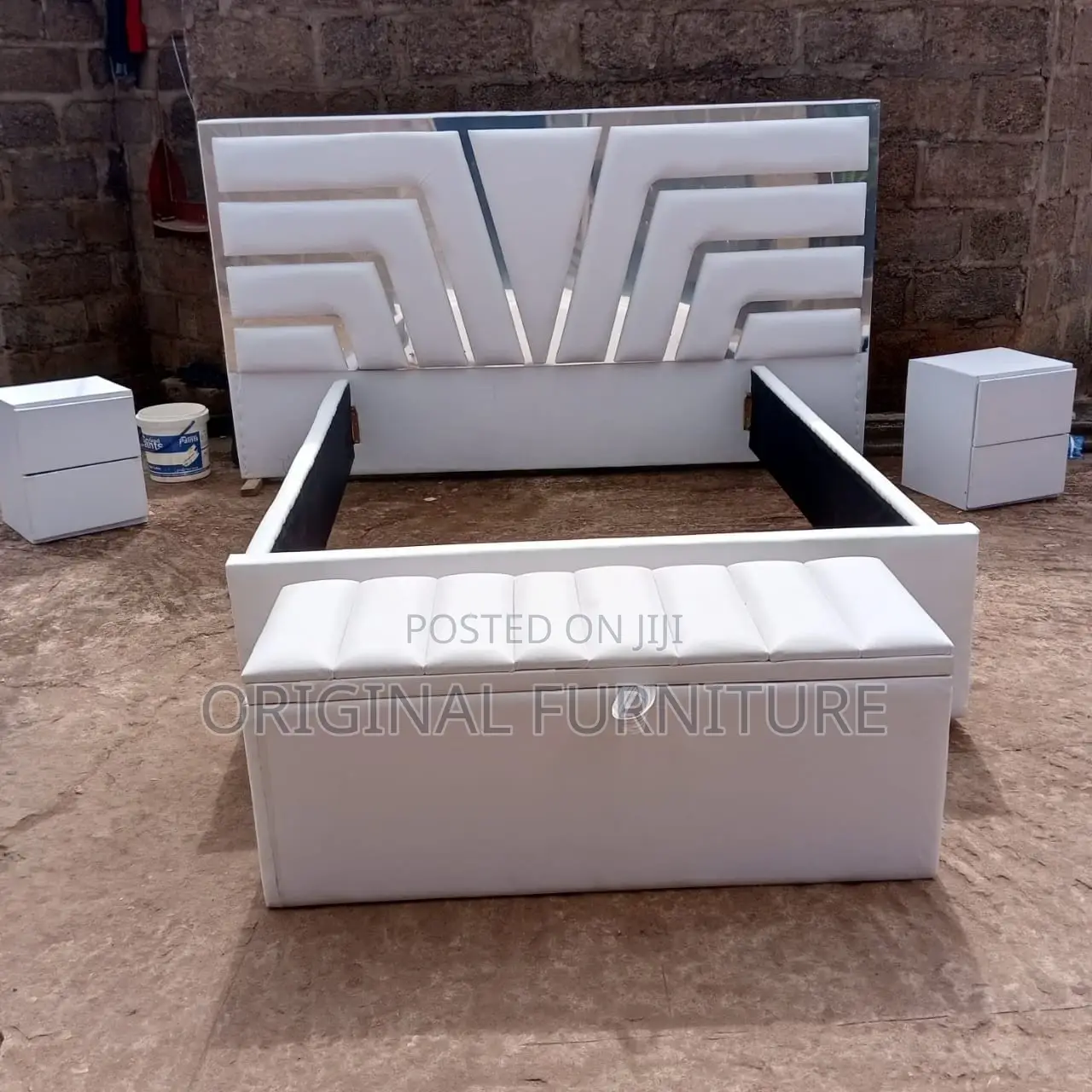 Double Bed Frame With Ottoman and Side Drawers