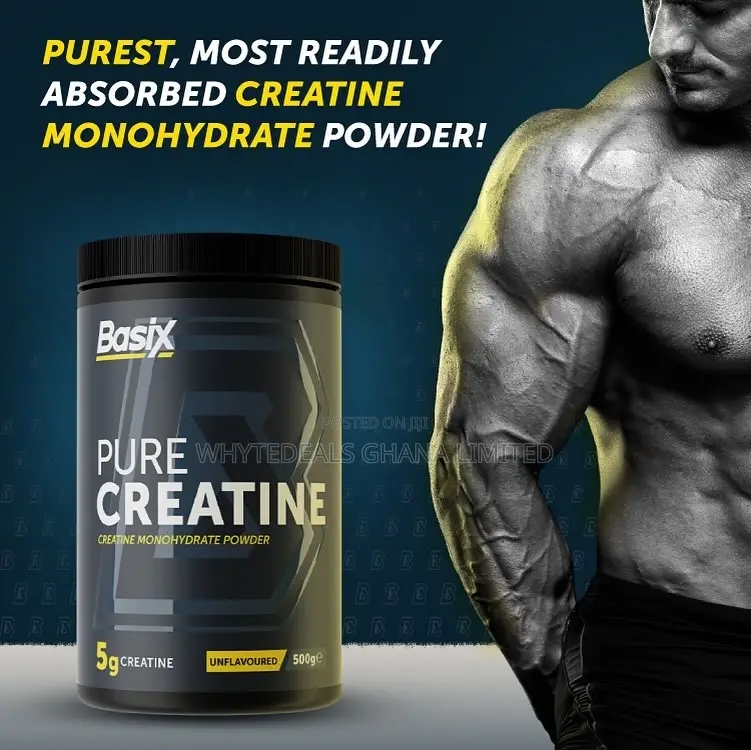 Basix Pure Creatine Monohydrate Powder_builds Muscles Faster