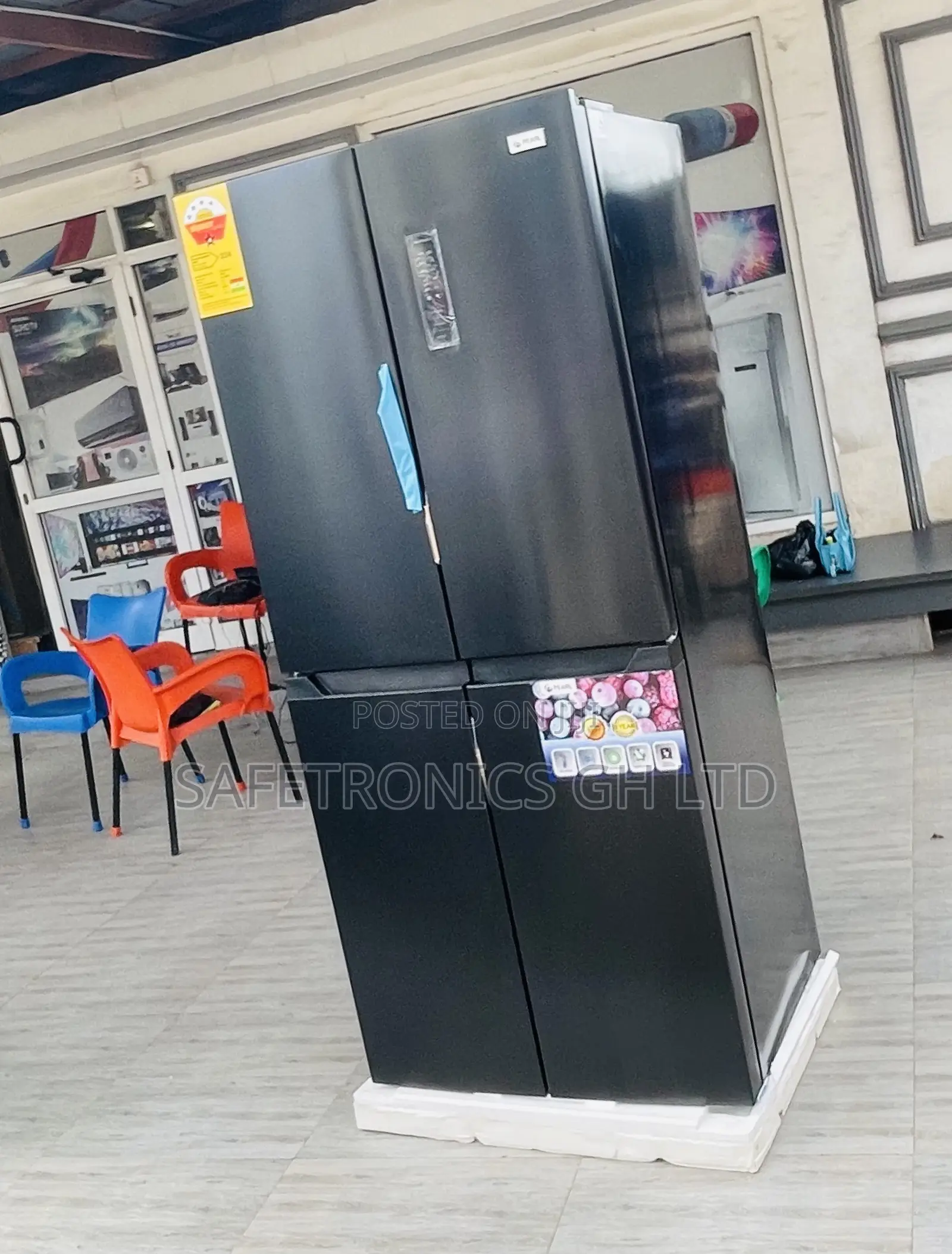 Side by Side Pearl PF-550BSS 4 Doors Fridge 