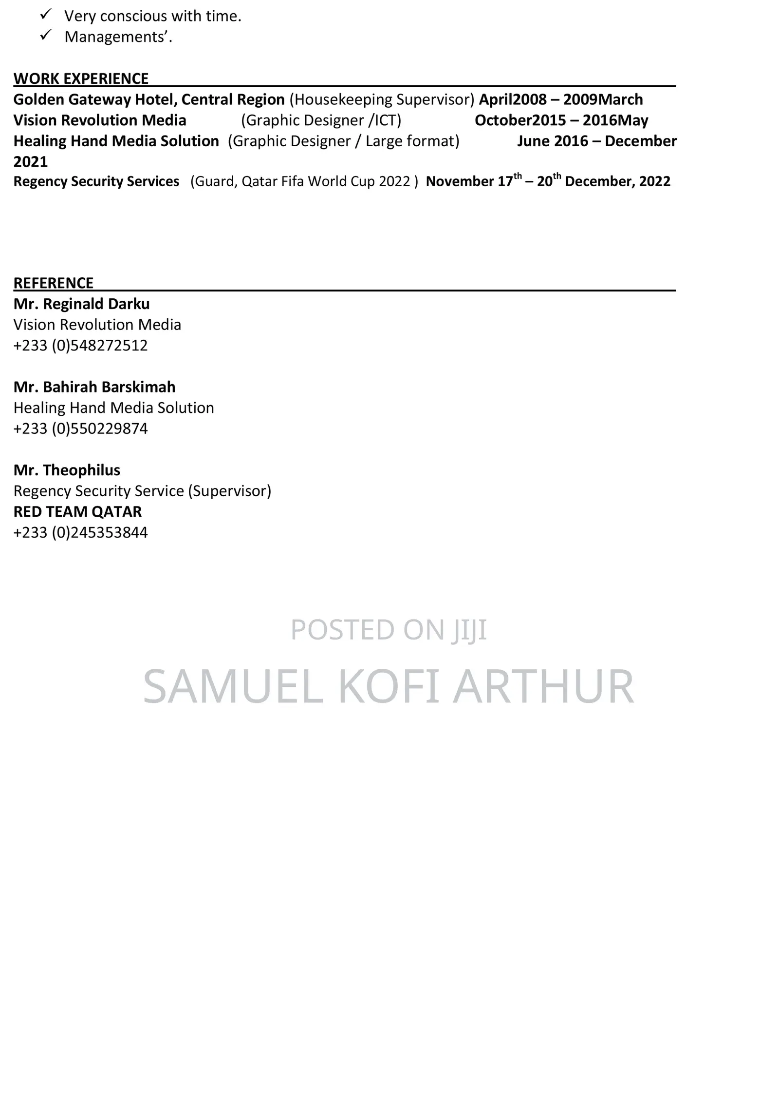 Computing IT CV