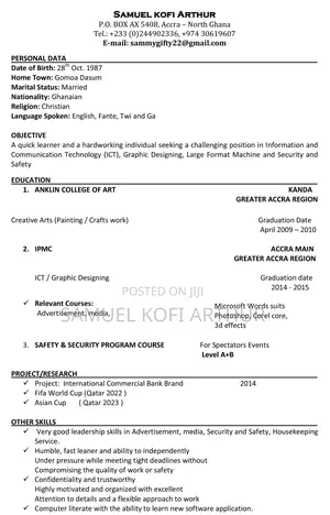 Computing IT CV