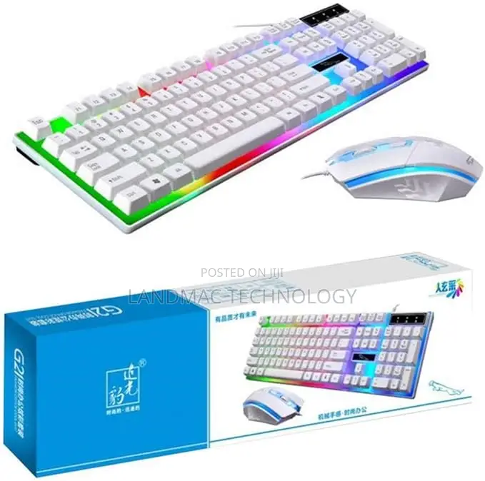 Gaming Keyboard and Mouse Combo, Light Up Silent Computer Ke