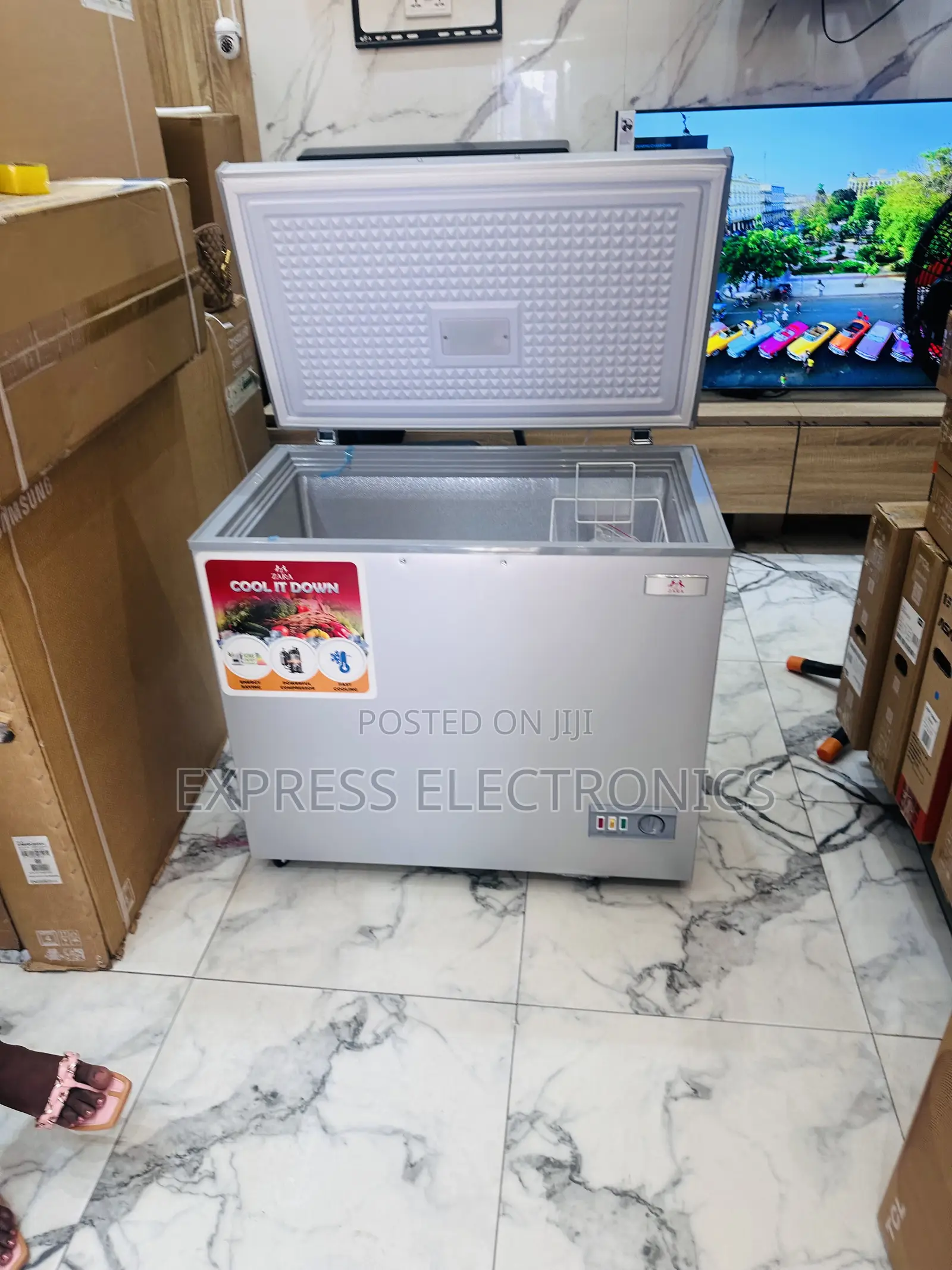 Durable Sleek Grey Color 238L Zara-300fl Chest Freezer