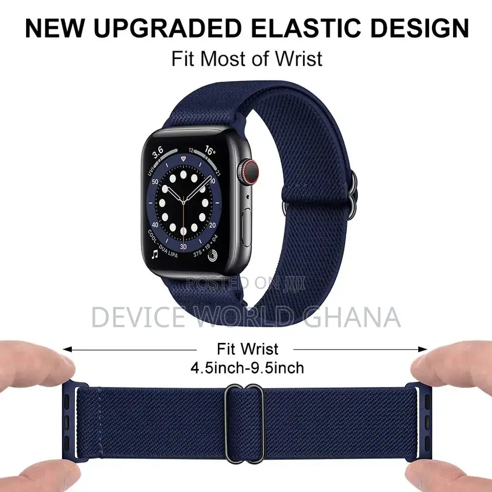 Los Nylon Adjustable Elasti Band 4 Apple Watch Series 1-11(Not A Watch