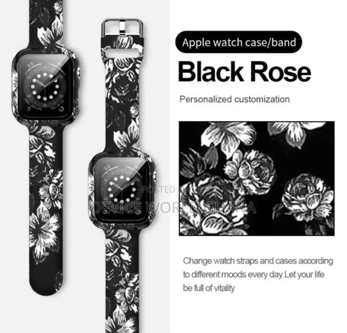 Printed 2 In 1 Case + Strap For Apple Watch (All Sizes)