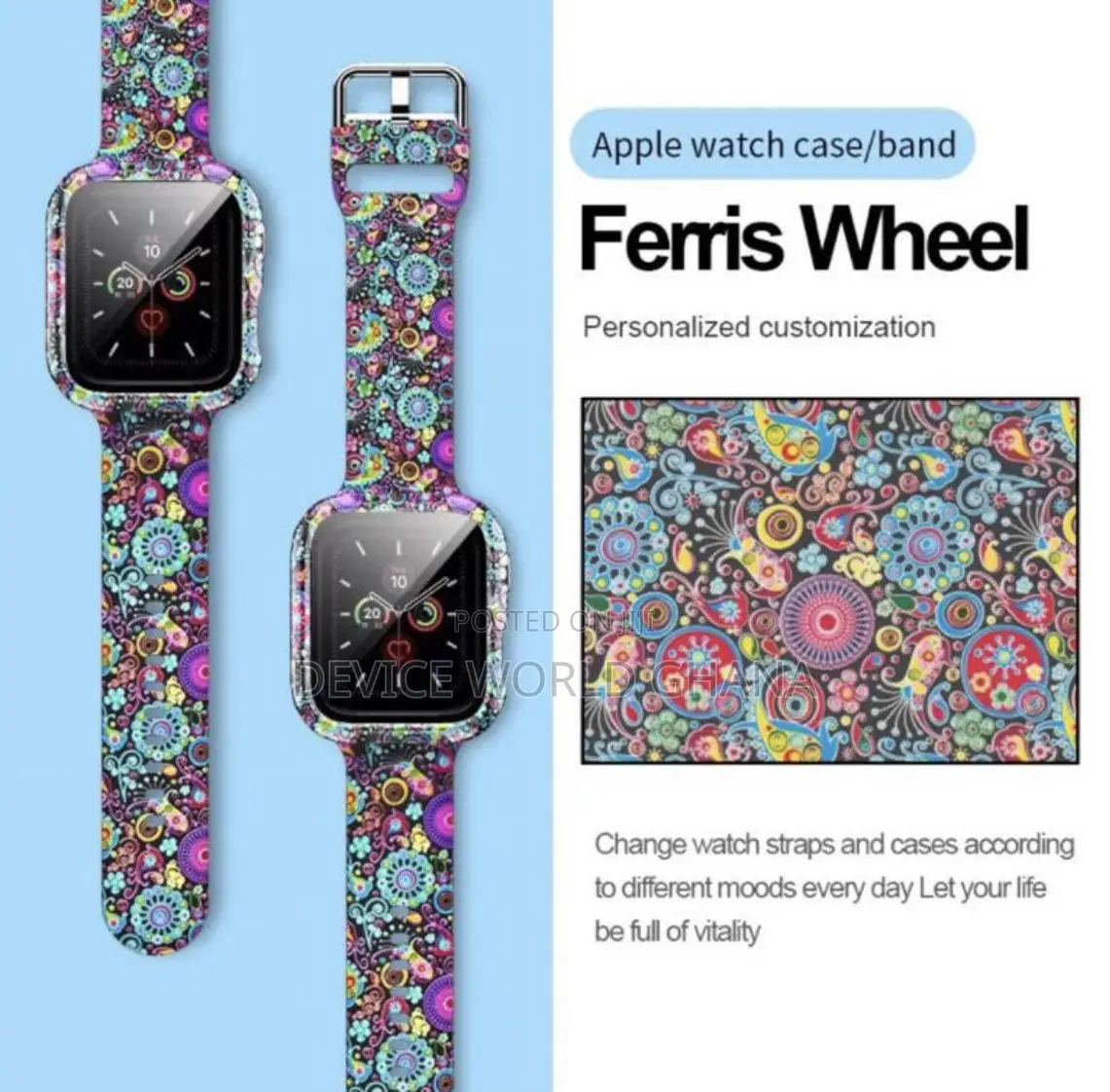 Printed 2 In 1 Case + Strap For Apple Watch (All Sizes)