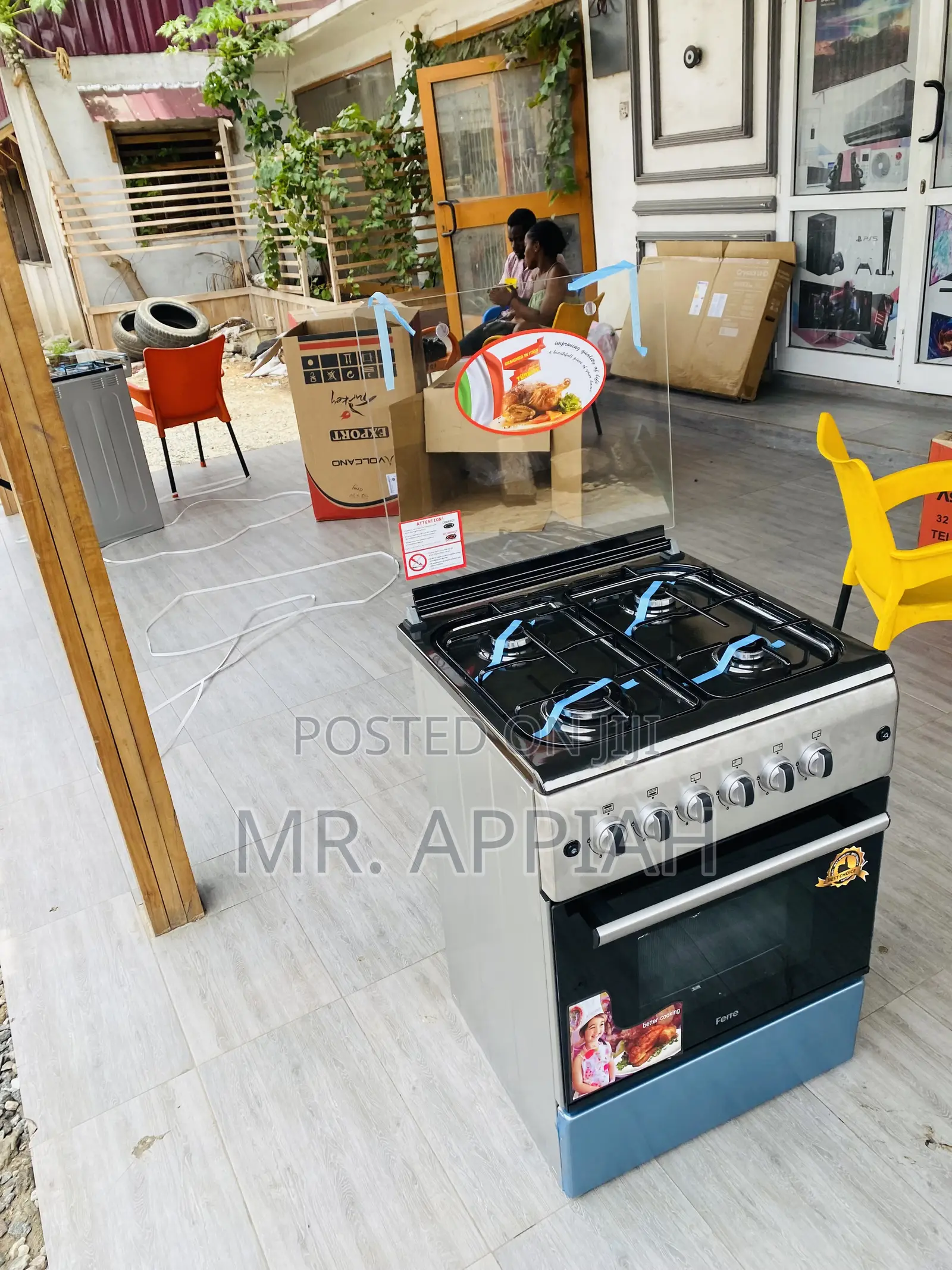 Classic Ferre 60x60 Auto Ignition, Auto Rotisserie 4 Cooker