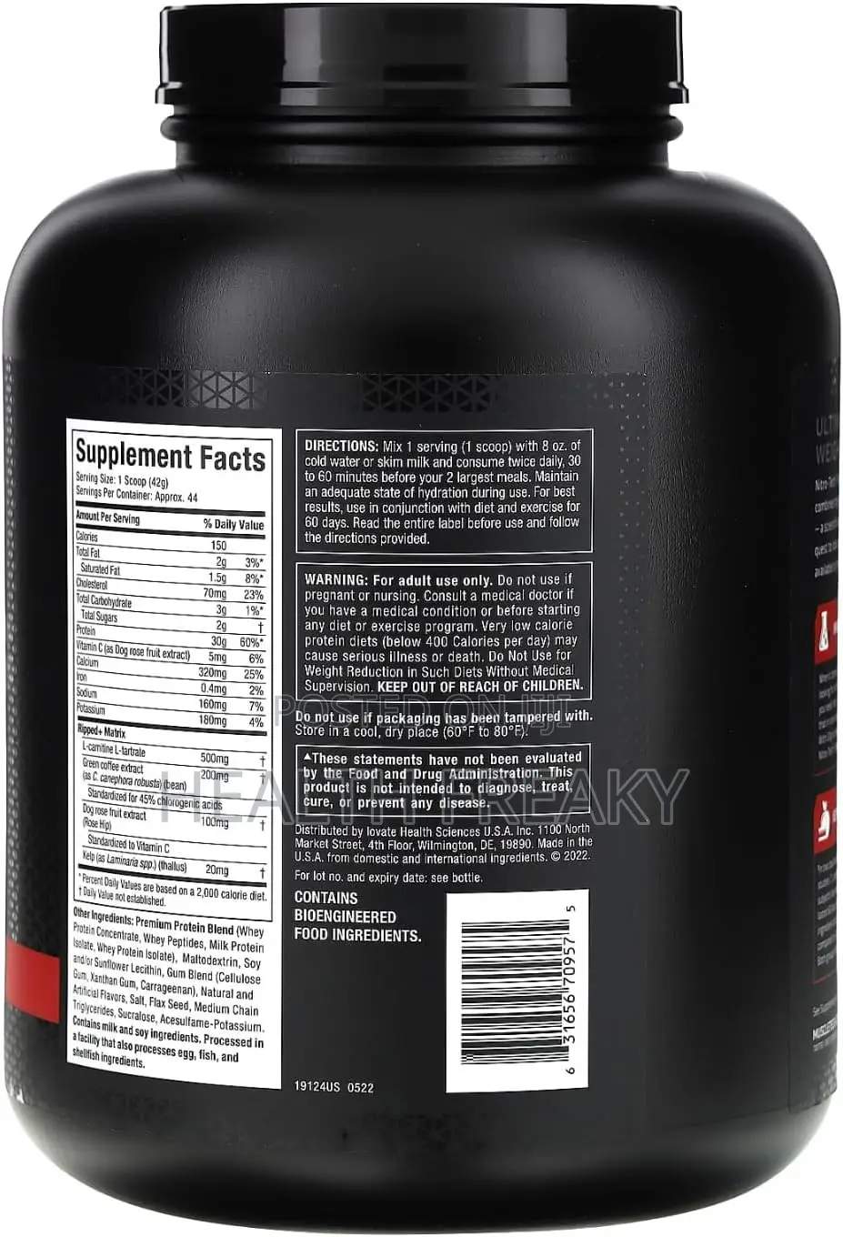 Protein Nitrotech Ripped Whey Weight Loss Lean Muscle 4lb