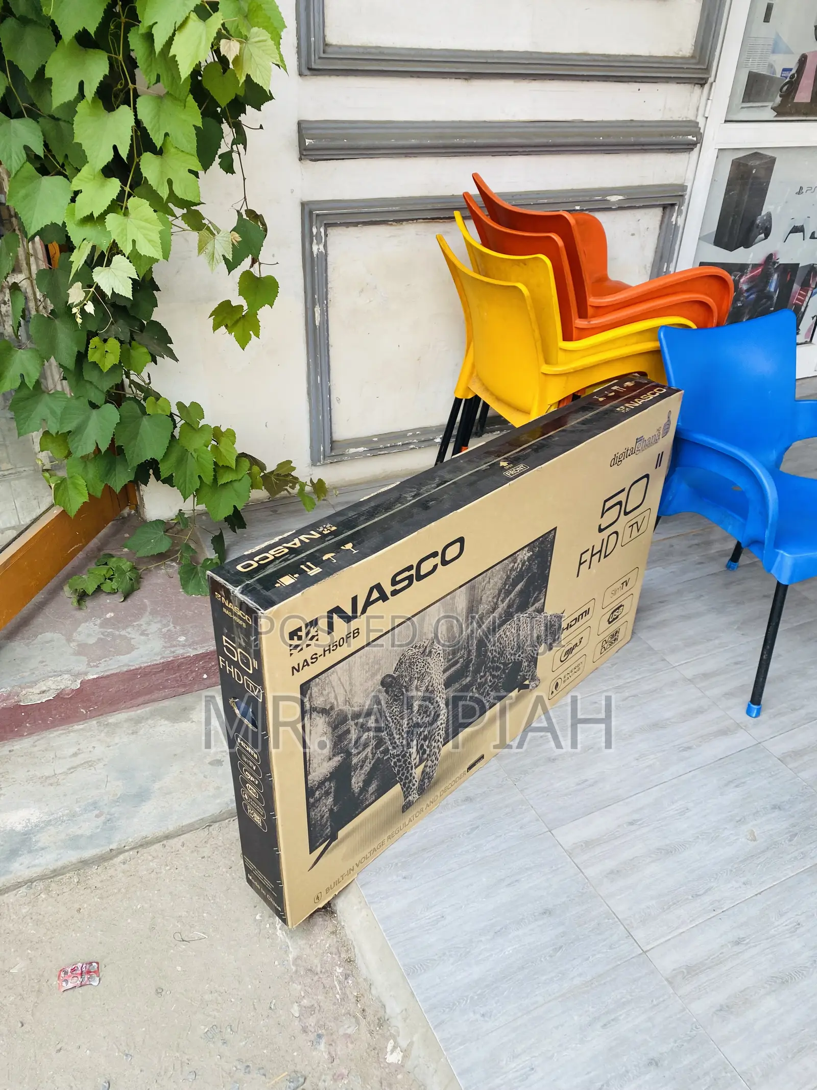 Authentic Nasco 50 Inch FHD Satellite Television(Black).