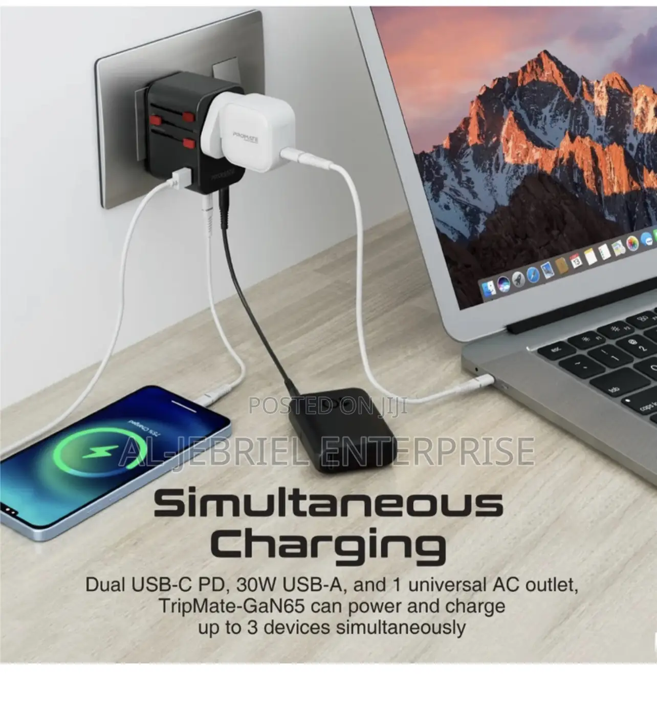 Promate Tripmate-Gan65 Travel Adapter
