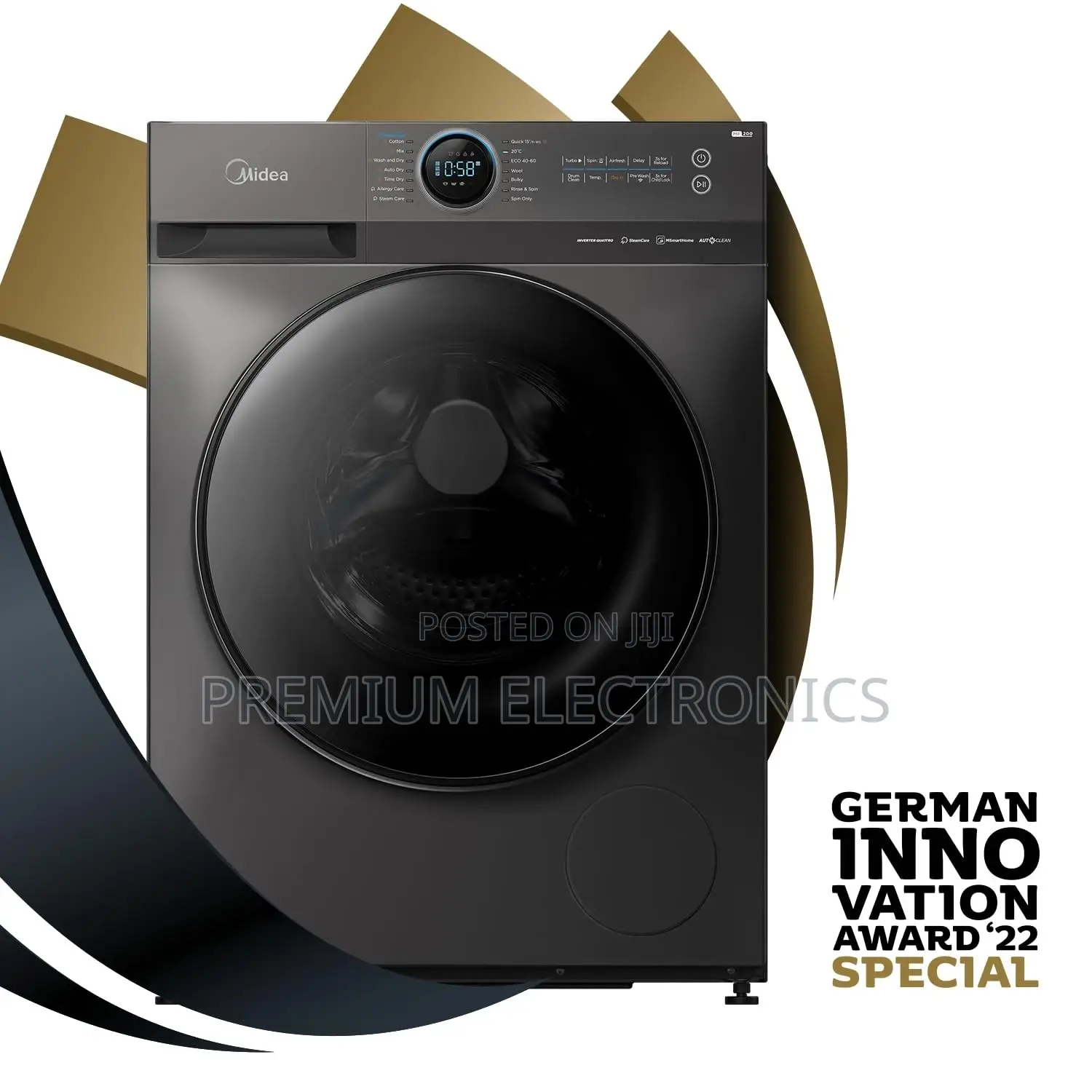 Midea Fast Washing Drying, 12kg/8kg Mf200d120wb/T Wi-Fi