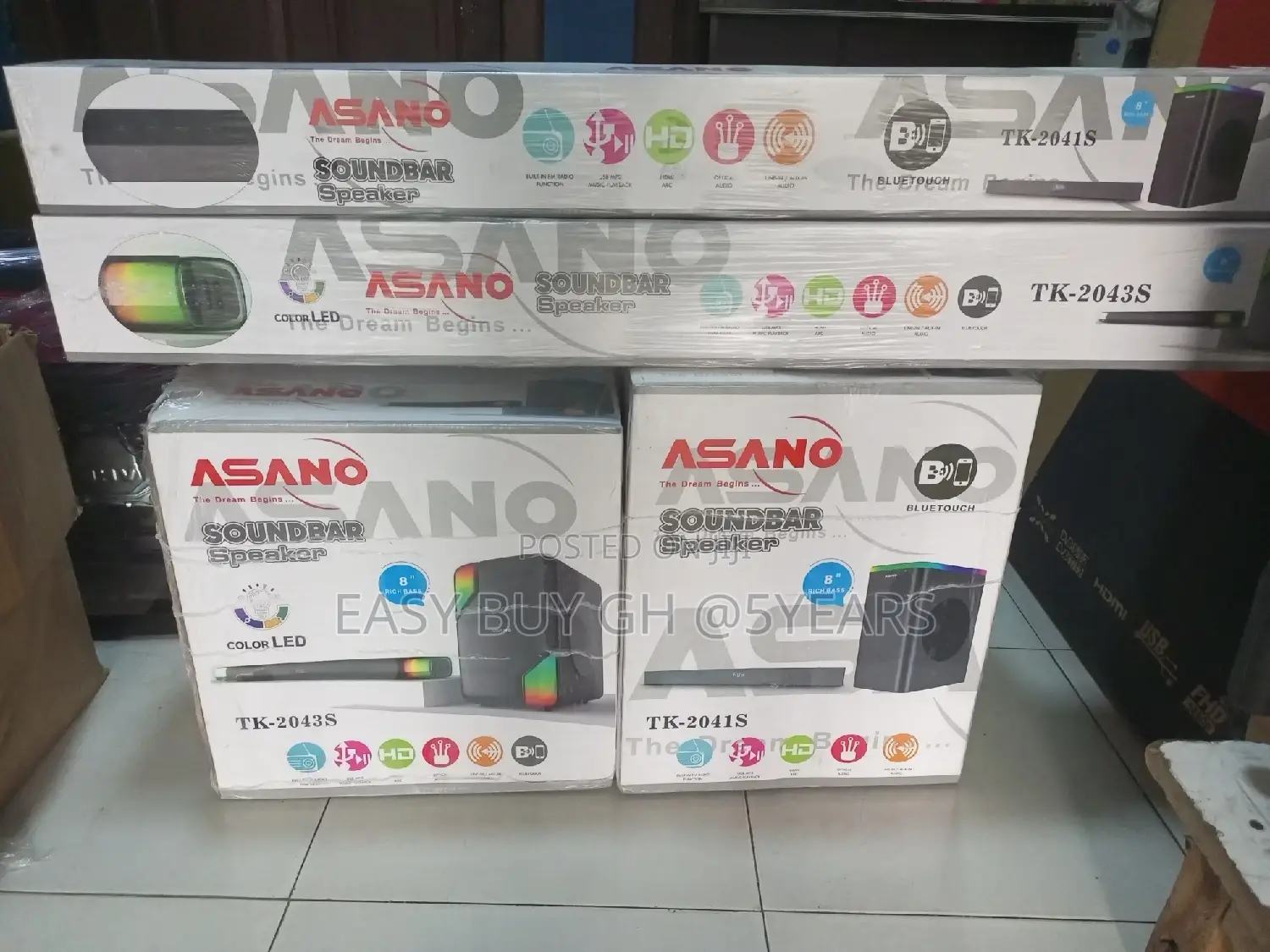 Asano Soundbar With Subwoofer USB/HDMI/Bluetooth Etc
