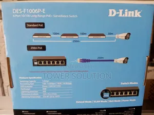 D-Link 6 Port POE+ Switch 10/100