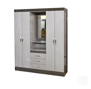 Wooden Wardrobe With Mirror Shelf