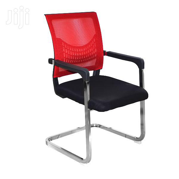 Visitor Chair Mesh Red/Black/Grey