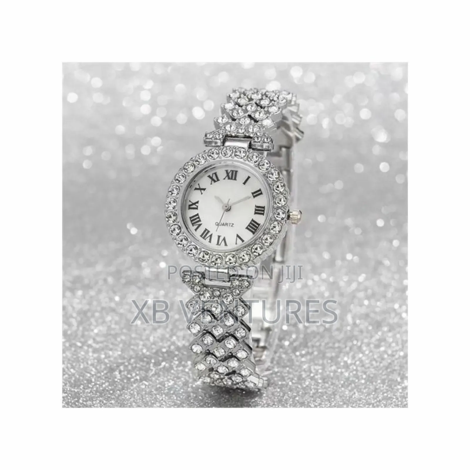 5PCS Watch Ring Necklace Earrings Bracelet Set