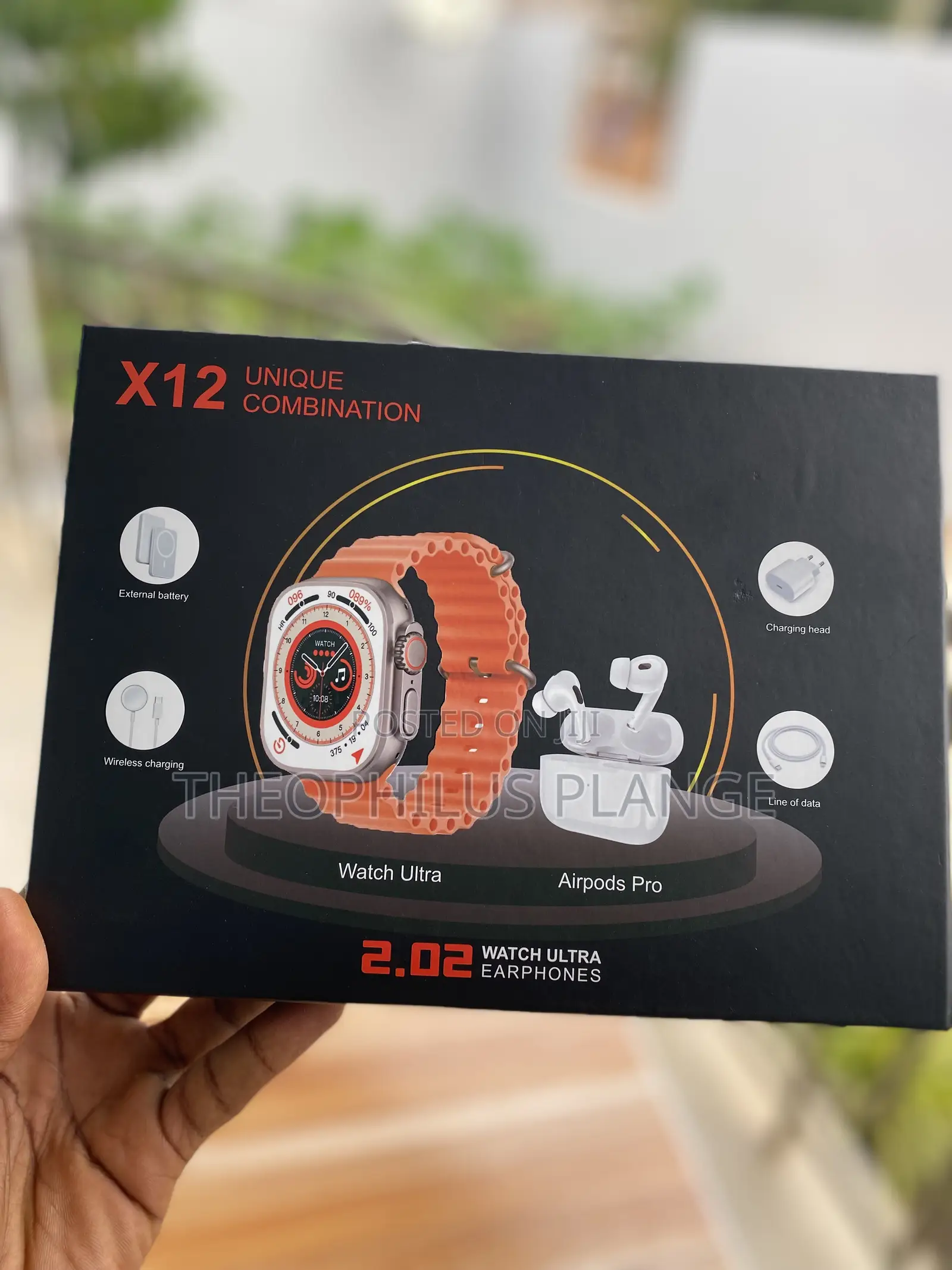 X12 Ultra Unique Smart Watch Set , With Airpods Power Bank