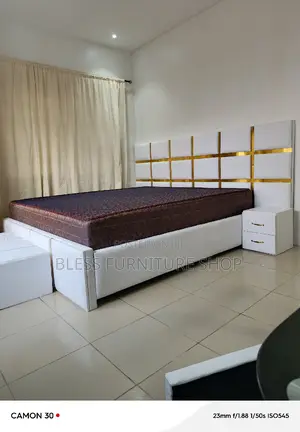 Queen Size Bed Frame With Side Drawers and Ottoman